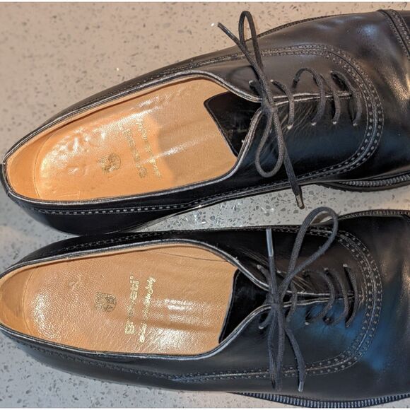 Gravati Black Cap Toe Oxford Dress Shoes Men’s 12W Made in Italy main image 11